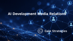 Abstract visualization of connected nodes representing AI development cohorts and media relationships.
